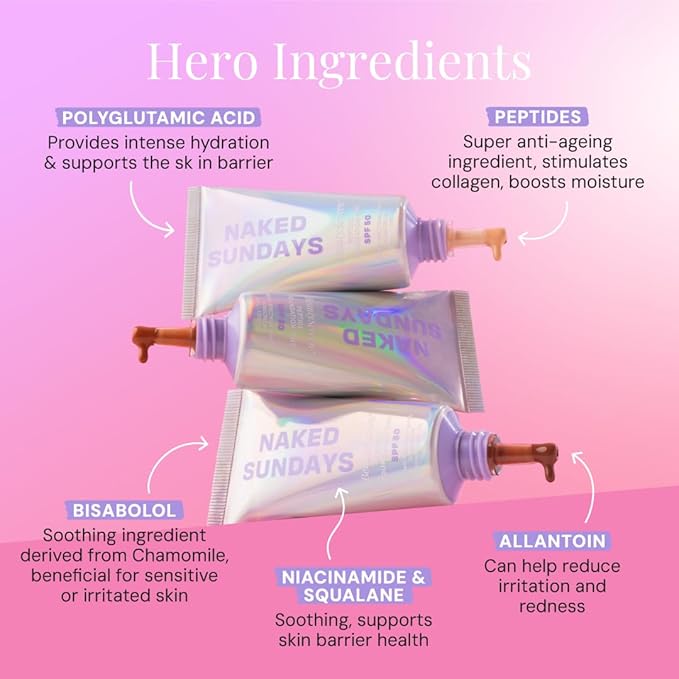 Naked Sundays BeautyScreen™ SPF 50 Mineral Peptide Foundation Tint – 2-in-1 Skin Tint & Mineral Sunscreen | Radiant, Buildable Coverage, Acne-Safe, Infused with Peptides (9.6. Rich Neutral, 1.01 oz)