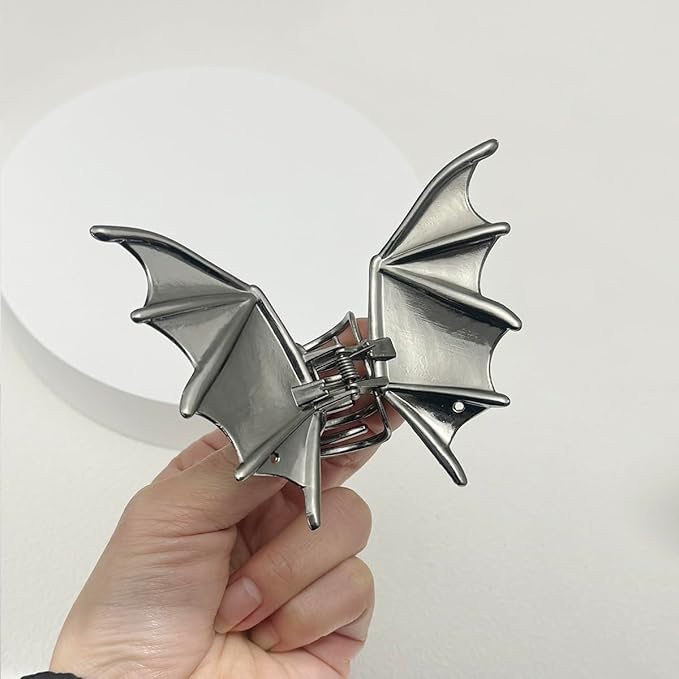 3 Pieces Large Metal Spider Net Bat Hand Hair Claw Clips for Women and Girls Thick Long Hair, Nonslip Skeleton Spooky Barrette Headband Hair Styling Accessories for Halloween Christmas Gifts