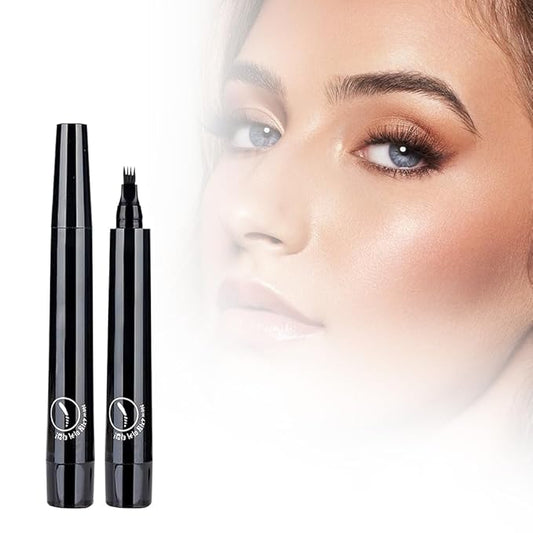 Magic Eyebrow Pencil, 2025 New 4 Tipped Precise Brow Eyebrow Contouring Pen, Long Lasting Contouring Eye Brow Pen for Womans (Black)
