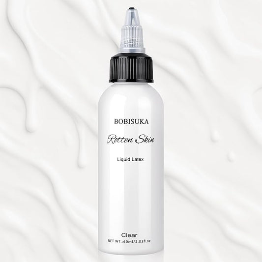 Halloween Liquid Latex SFX Makeup(2 fl oz) – Fake Skin & Wounds for Zombie, Clown, Vampire Costume, Cosplay, Special Effects Scars, Cuts Make Up for Face and Body, Fast-Dry, Non-Toxic, (Clear)