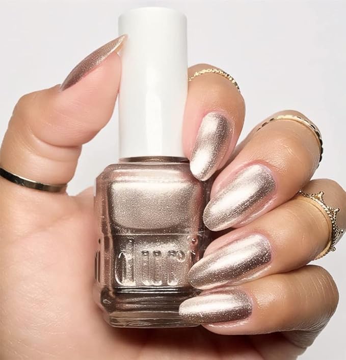 duri Nail Polish, 737 Libra, Rose Gold Metallic Shimmer, Full Coverage, Glossy Finish, Fast Drying, 0.45 Fl Oz