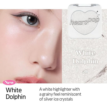 ETUDE Heart Pop Blush, Soft White Teak Cheek Color, Natural Highlight & Glossy Finish, Compact 0.2 oz – White Dolphin