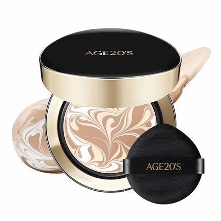 [Vegan] AGE20'S Signature Essence Pact | Pack of 1 | 21N VANILLA | Korean Cushion Foundation | Cream Foundation, Dewy & Glow Finish, Natural Coverage, SPF 50+