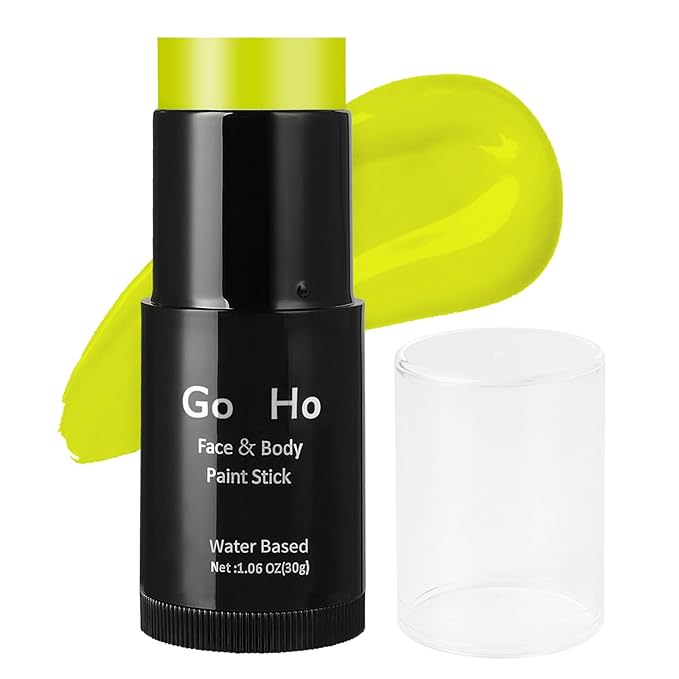 Go Ho Ogre Green Face Paint Stick,Water Based Washable Face Body Paint,Non-toxic Full-coverage Cream Ogre Green Body Paint for Halloween Costume Cosplay SFX Alien Makeup