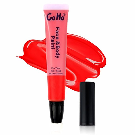 Go Ho Red Face Paint Stick,High Pigment,Water Based Cream Red Face Body Paint Washable for Halloween Cosplay SFX Devil Clown Makeup