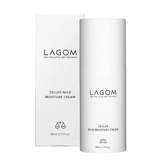LAGOM Cellus Mild Moisture Cream with D-panthenol, Natural Moisturizer, Hypoallergenic, Fragrance-Free, Refreshing Herbal Face Lotion for Sensitive Skin 2.71 Fl Oz
