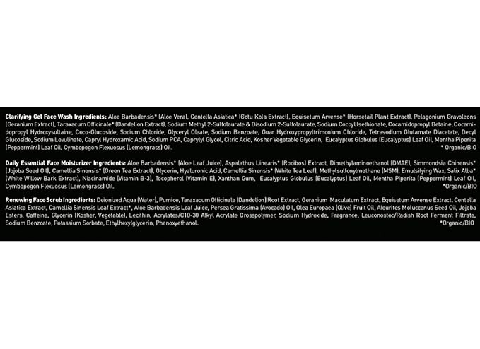 Brickell Men's Products Daily Advanced Face Care Routine I, Gel Facial Cleanser Wash, Face Scrub, Facial Moisturizer Lotion, Natural and Organic Men's Skin Care Gift Set, Scented