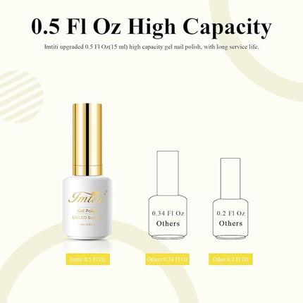 Imtiti Lemon Yellow Gel Nail Polish, 0.5Fl.oz Neon Yellow Color Gel Polish Soak Off UV LED Nail Art Design Manicure Salon DIY at Home 1Pcs