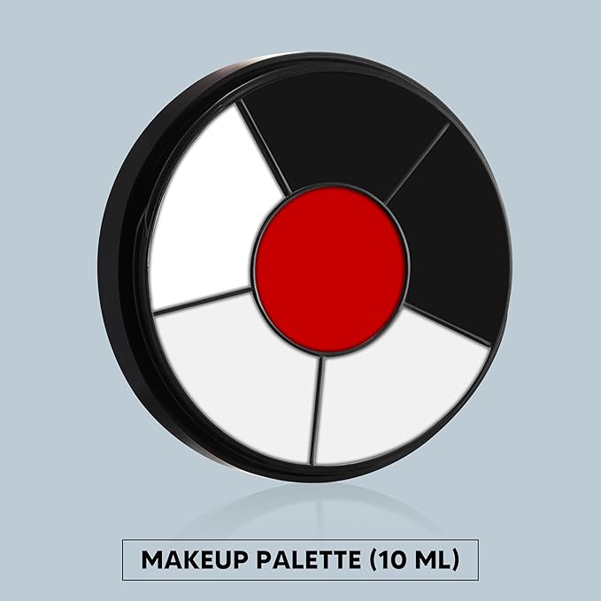 Spooktacular Creations Halloween Makeup Palette 3 Colors, Face Body Paint Makeup Wheel Waterproof Zombie Skeleton Cosplay Face Painting for Adult and Kids (0.35 Oz,White Black Red )