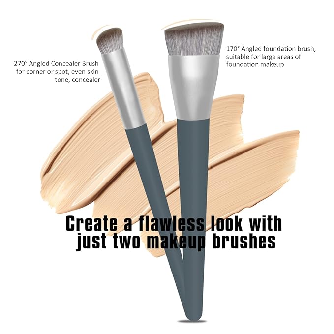Foundation Makeup Brush Contour Concealer Large Powder Kabuki Perfect for Any Look Premium Luxe Plush Fibers Rounded Flawless Face Ideal for Liquid, Cream, Powder