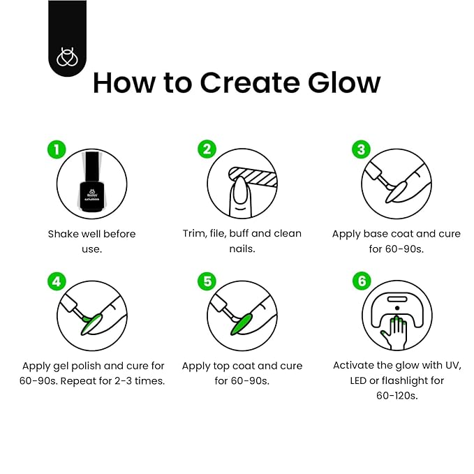 Beetles Halloween Gel Nail Polish, Luminous Green Glow in the Dark Gel Nail Polish Soak off Uv Led Nail Lamp Halloween Nail Art Manicure Salon DIY Home 0.5Oz