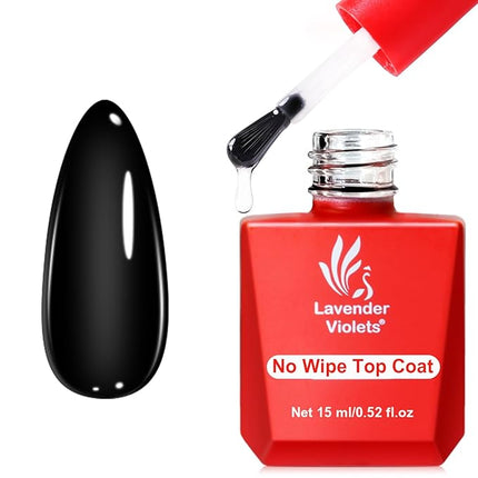 Lavender Violets 15ml Gel Polish No Wipe Top Coat - Clear Color Top Coat Gel Nail Polish Shine Finish and Long Lasting, Soak Off Nail Lamp, Gift for Girls A102