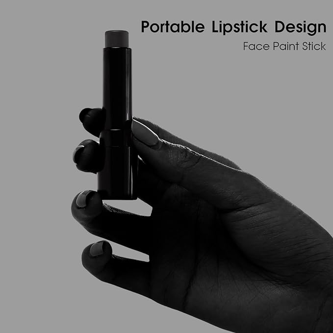 BADCOLOR Black White Face Body Paint Stick Eye Black for Adults Children Softball Football Baseball Sports, Non-Toxic Hypoallergenic for Halloween SFX Makeup Cosplay Joker Costume Parties