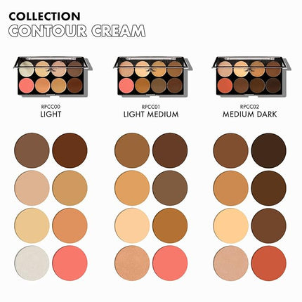 Ruby Kisses 3D Cream Contour Artist Set 3 Pack (Light, Light Medium, Medium Dark)