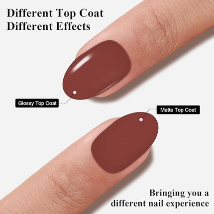 Imtiti Gel Nail Polish, 1 Pcs 15ml Maroon Brown Color Gel Polish Soak Off Nail Art Manicure Salon DIY Nail Lamp Gel Nail Design Decoration at Home Gift for Women, 0.5 Fluid Ounces