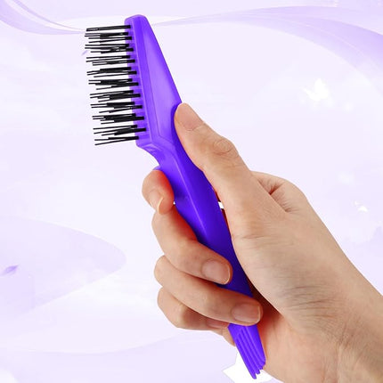 Yaomiao 2 Pcs Hair Brush Cleaner Tool 2-in-1, Purple Hairbrush Cleaner for Removing Hair Dust, Mini Comb for Removing Dirt, Home Salon Use