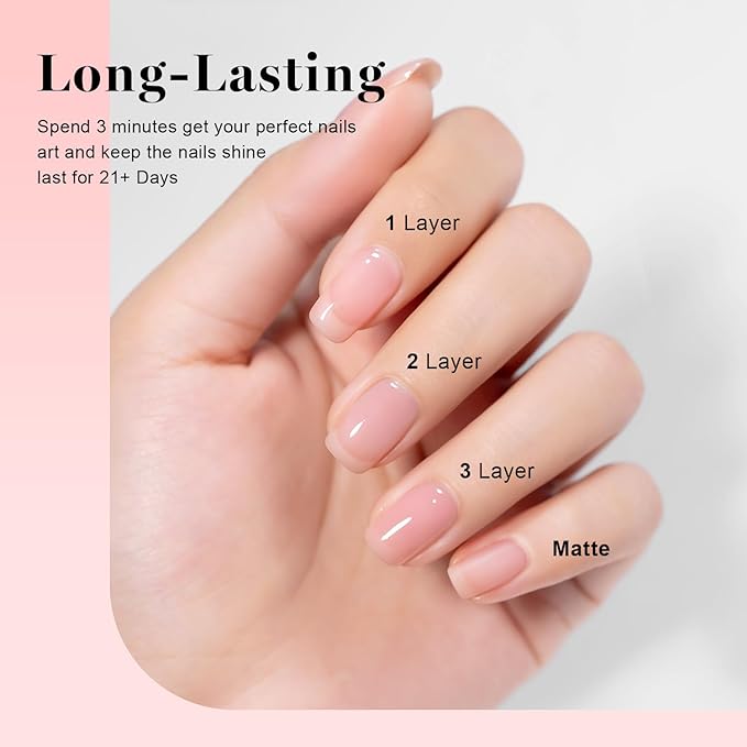 RARJSM Nude Gel Nail Polish Cherry Blossom Pink Skin Tone Color Neutral Sheer Ice Jelly Gel Polish Transparent Nail Gel Polish Soak off UV LED Cured for Home Salon DIY Manicure 15ml Single Bottle