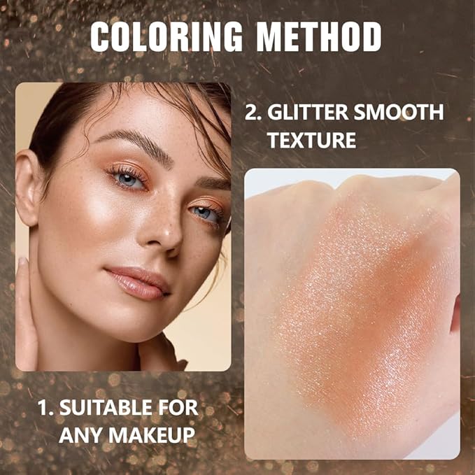 Kaely Pressed Single Eyeshadow Makeup, Champagne Gold Sparkle Highly Pigmented Monochrome Eye Shadow Palette, Waterproof Neutral Powder Mini Eyeshadow, sombras para ojos, Lightweight Blendable, 01