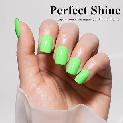 Imtiti Gel Nail Polish, 1Pcs 15ml Green Color Gel Polish Soak Off LED Nail Polish Gel Nail Art Design Manicure Salon DIY at Home Holiday Gift