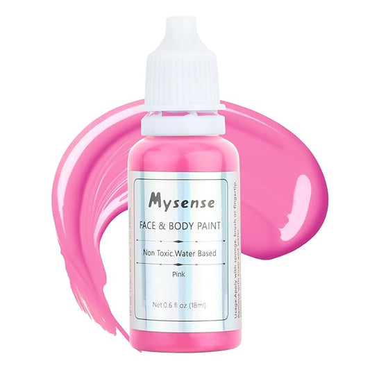 Mysense Hot Pink Face Body Paint,Water Based Washable Cream Body Painting for Adults and Children Halloween Costume Cosplay SFX Makeup,0.6oz
