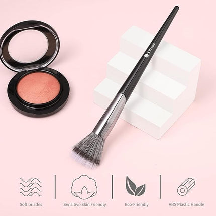 DUcare Stippling Blush Brush, Cheek Brush, Professional Brush for Blush, Bronzer & Foundation, Duo-Fiber Makeup Brush for Liquid, Cream, Putty & Powder(V07)
