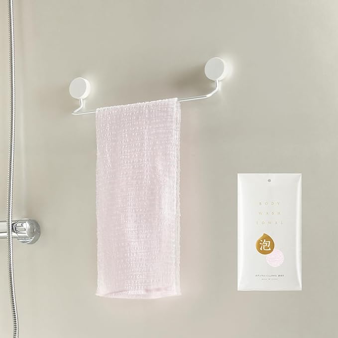 SHIMOYAMA Body Wash Towel, Exfoliating Shower Towel, Bath Loofah, Body Scrubber (Pink)