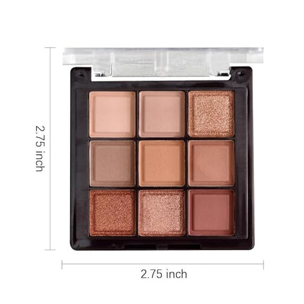 K'APEINE Eyeshadow Palette 9-Colors Nude Eye Shadow Palette Natural Brown Makeup Kit Warm-Toned Highly Pigmented Eyeshadow for Eyes Long Lasting Naturing-Looking for Women-Chocolate