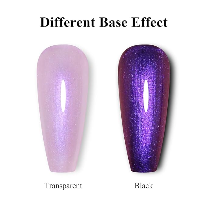 Pearl Gel Nail Polish, Purple Transparent Shimmer Shell Nail Gel Polish Glitter Mermaid Gel Polish Iridescent Pearlescent Sparkle Spring Summer Nail Polish Soak Off Led UV Manicure 15ML