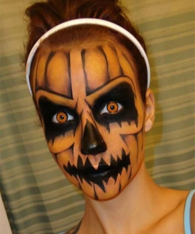 Mysense Orange Face Body Paint Stick, Eye Black for Baseball Softball Football Lacrosse, Cream Facepaint for Halloween Costume SFX Pumpkin Cosplay Makeup