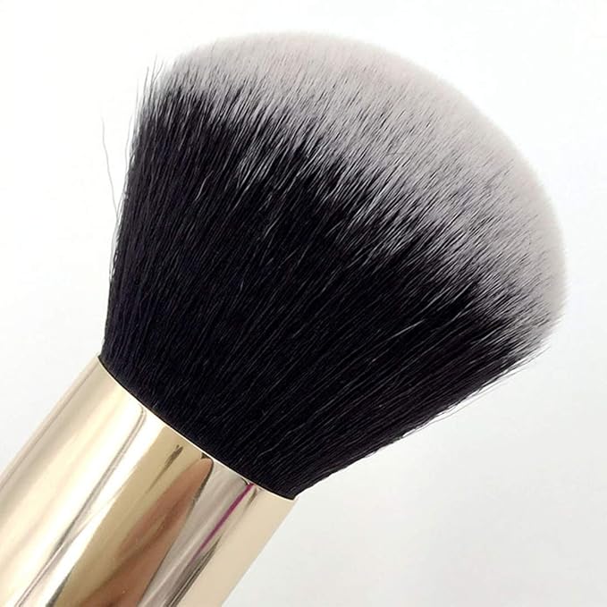 Makeup Brush Powder Brush Foundation Blush Bronzer Contour Face Blender Brush Professional Mineral Blending Buffing Kabuki Brushes Thick and Dense Soft Synthetic Fibers (Black&Golden Plus)
