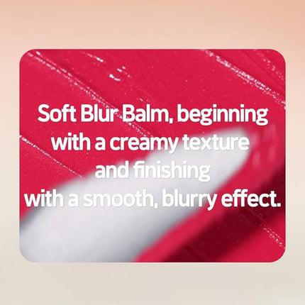 Etude Fruity Lip & Cheek Blur Balm – Sheer Tinted, Moisturizing Cream Balm with Puff, Hydrating Multi-Use Lip & Cheek Color #5 Plump Raspberry 2.3g