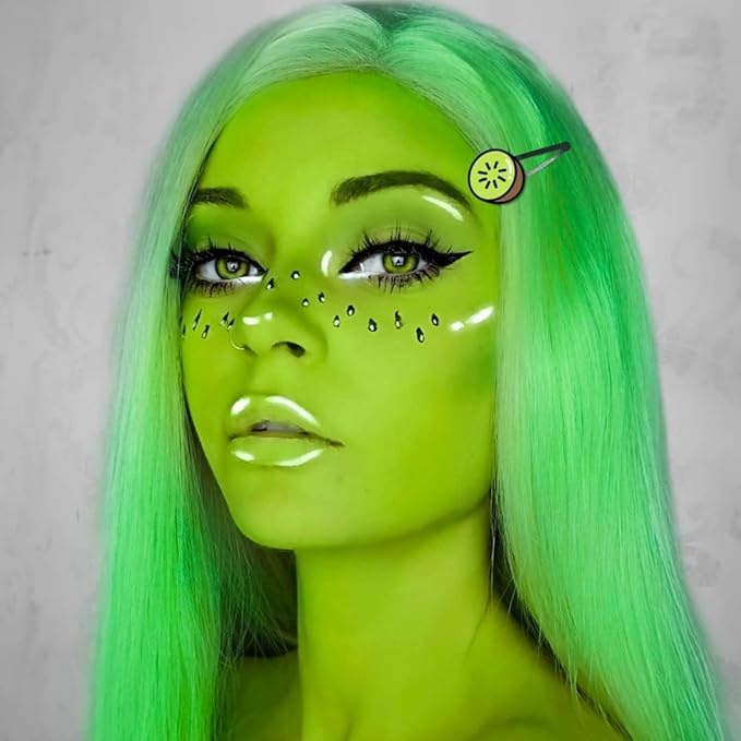 Go Ho Light Green Face Body Paint Washable(2.37oz/pc),Water Based Cream Face Paint,Hulk Gamora Witch Makeup,Body Paint for SFX Cosplay Costumes Festivals Halloween Makeup