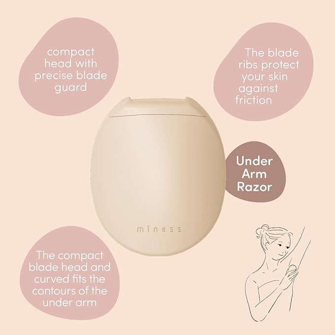 Kai Miness Under Arm Razor, Gentle Beauty Groomer for Hair Removal, Ideal for Sensitive Skin, Japanese Steel Removes Underarm Hair