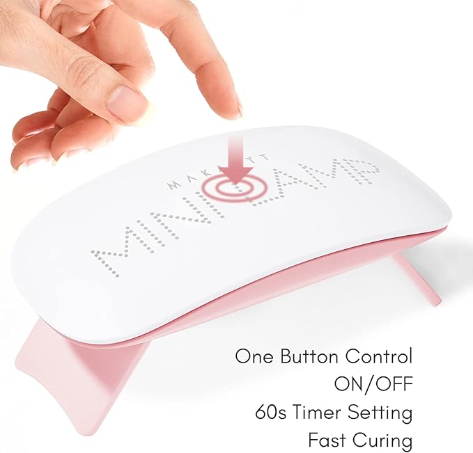 Makartt UV LED Nail Lamp: UV Light for Gel Nails, 6W Mini USB Portable Lamp Fast Drying Gel Polish Curing Light 60S Timer Dryer Manicure Salon Home DIY