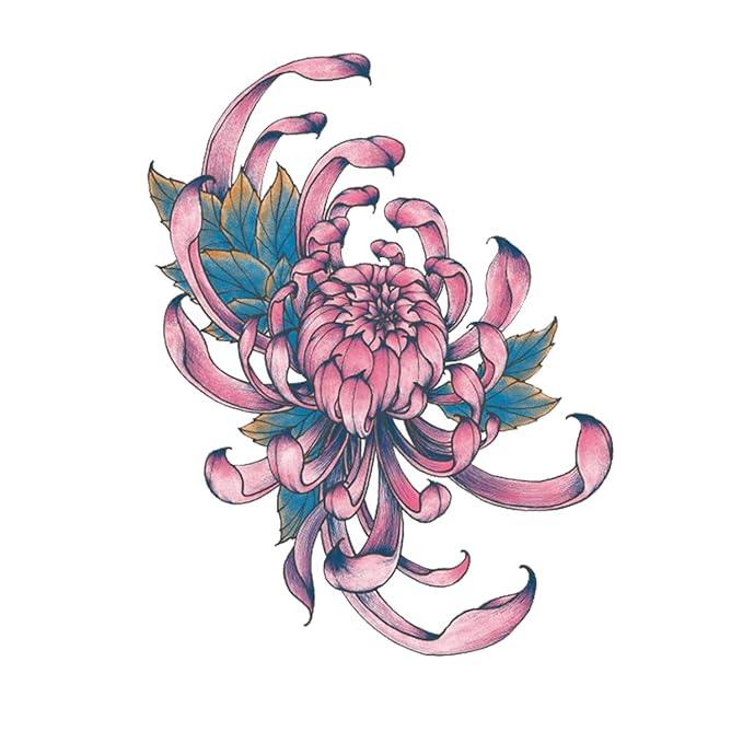 Large Temporary Tattoos Women Temporary Neck Tattoos Temporary Realistic Flower Chest Tattoo for Adults (Temporary Tattoos Sticker 4)
