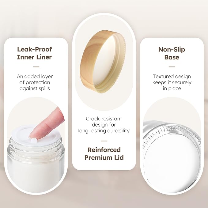 4 oz Glass Jar with Bamboo Lids, 48 Pack Small Glass Candle Jars with Lids & Sticker, Empty Cosmetic Containers for Sample, Cream, Spice, Lotion, Ointments