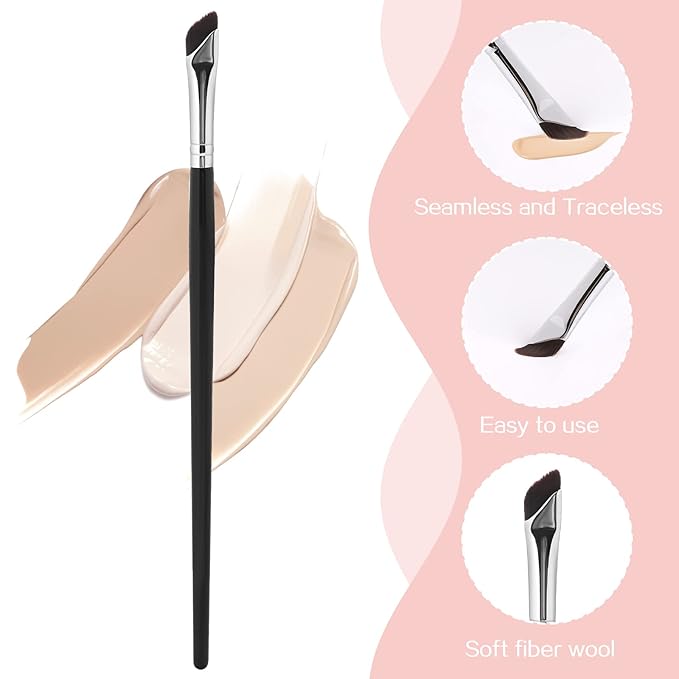 Professional Angled Eyeliner Brush Set, 6 Pcs Eye Makeup Brush Eyebrow Brush Tools Precision Eye Liner Brush Ultra Thin Eye Liner Slanted Flat Angle Eyeliner Brushes Synthetic Bristles