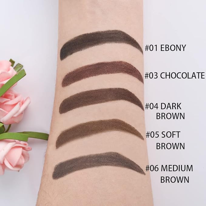 evpct Chocolate Eyebrow Powder Pomade Gel Shaper Makeup Kit with Dual-ended Brush, Eyebrow Stencils Kit for Women Shaping, Eye Brow Pomade Stencil Shaper Tinting kits for Women Long Lasting Waterproof