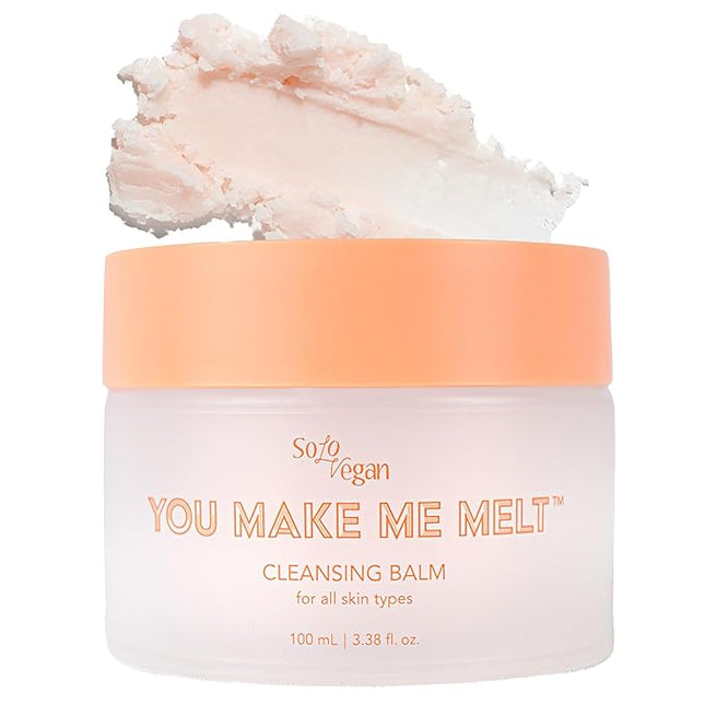 SoloVegan You Make Me Melt Cleansing Balm, Waterproof Makeup Remover, Face Cleanser, Oil Based Cleanser, Korean Skincare