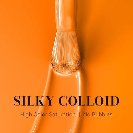 MelodySusie Orange Gel Nail Polish,0.5fl oz Bright Orange Nails Soak Off UV LED Neon Orange Gel Polish Gift for Women Nail Art Manicure Salon DIY Nail Design Decoration at Home-524-A2503