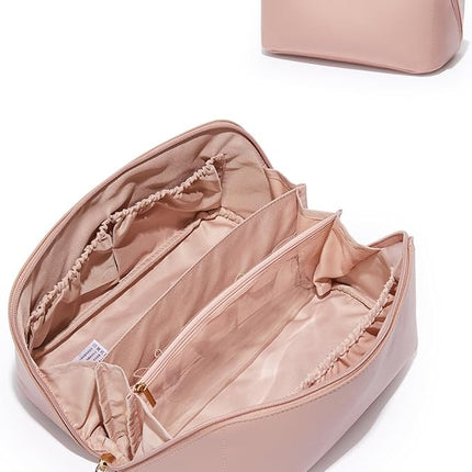 EACHY Travel Makeup Bag,Large Capacity Cosmetic Bags for Women,Waterproof Portable Pouch Open Flat Toiletry Bag Pattern Makeup Bag