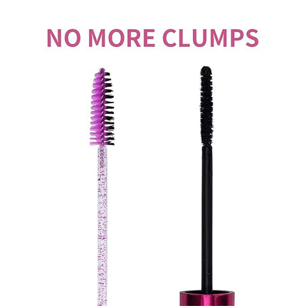 CHEFBEE 100PCS Disposable Eyelash Brush, Mascara Wands Makeup Brushes Applicators Kits for Eyelash Extensions and Eyebrow with Container (Purple)