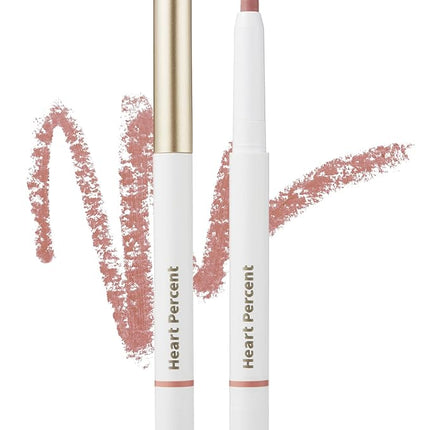 Heart Percent Dote On Mood Lip Liner Pencil, Long-Lasting Creamy Lip Crayon Smooth Lipliner Retractable Lipstick Overlip Line Color 0.8g, #13. Bare Lips