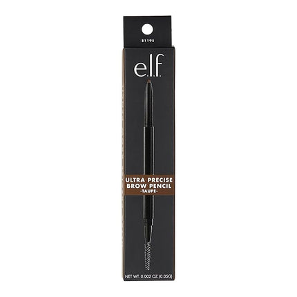 e.l.f. Ultra Precise Brow Pencil, Creamy, Micro-Slim, Precise, Defines, Creates Full, Natural-Looking Brows, Tames and Combs Brow Hair, Taupe, 0.0017 Oz