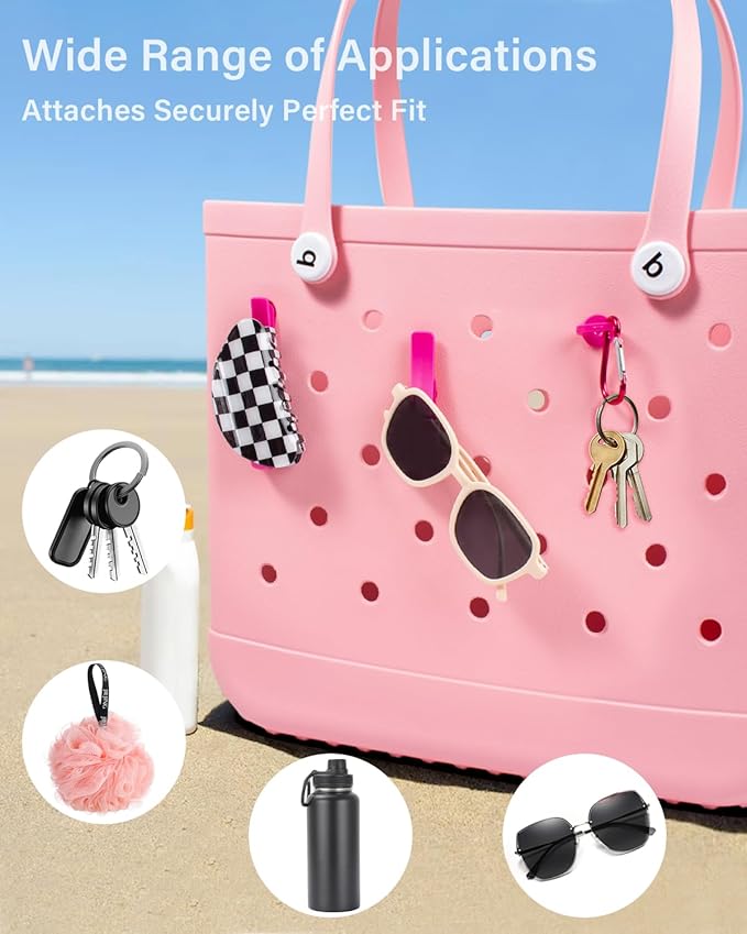 4 Pack Clear Bogg Beach Makup Bag Accessories with 3 Pack Insert Hooks for Bogg Bags, Clear Bogg Makeup Pouches Phone Holder for Bogg Bags Divider Storage Inner Compatible Pouch Travel Cosmetic Bag