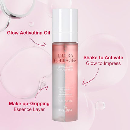 ULTRA COLLAGEN Glow Skin Duo Pack, Hydrating Ampoule Mist & Steam Cream Set, Retinol, Deep Moisture Collagen & Niacinamide, Winter Skincare Gift for Dry Skin, K-Beauty Moisturizing Glow Kit