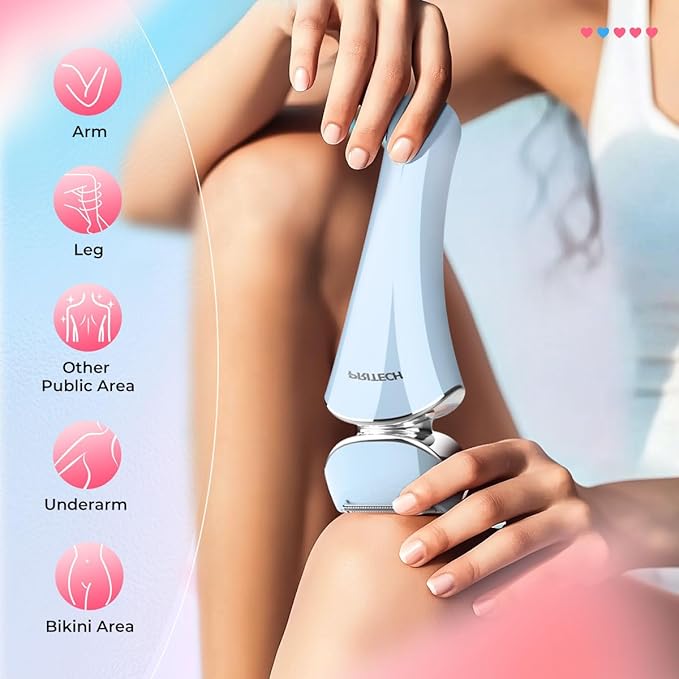 Electric Shaver for Women Rechargeable Wet Dry Electric Razor for Women, Waterproof Lady Shaver for Legs Arm Underarm Bikini Public Body Razor with One Extra Foil Blade