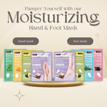 Innerest 12 Pairs Original Derma Beauty Hand Mask Bulk, Moisturizing Hand Gloves for Dry Hands, Nail Care Essential (Vitamin E)