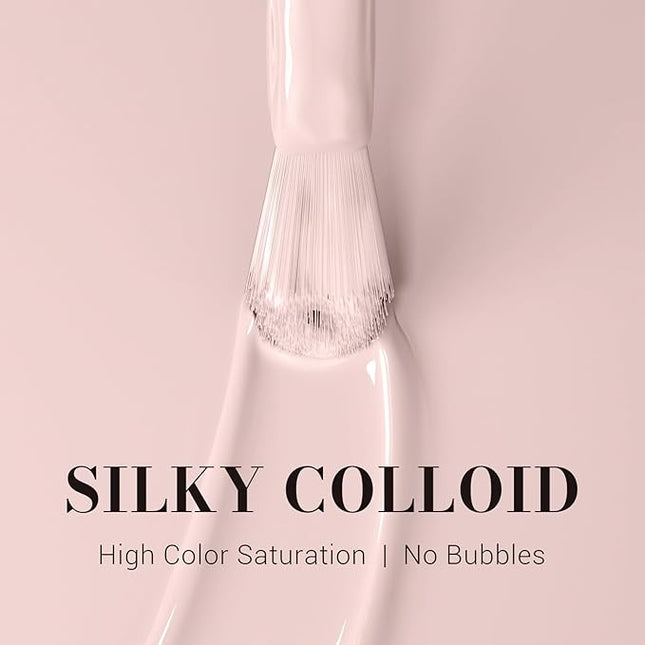 MelodySusie 0.5fl oz Nude Pink Gel Nail Polish, Nails Soak Off UV LED Light Rose Pink Nude Gel Polish Gift for Women Nail Art Manicure Salon DIY Nail Design Decoration at Home-093-A2407