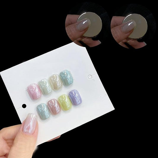 2Pcs Moonlight White Chrome Nail Powder, Magic Clear Pearlescent Mirror Effect Nail Glitter Powder, Pearl Chrome Pigment for Nail Art Decoration